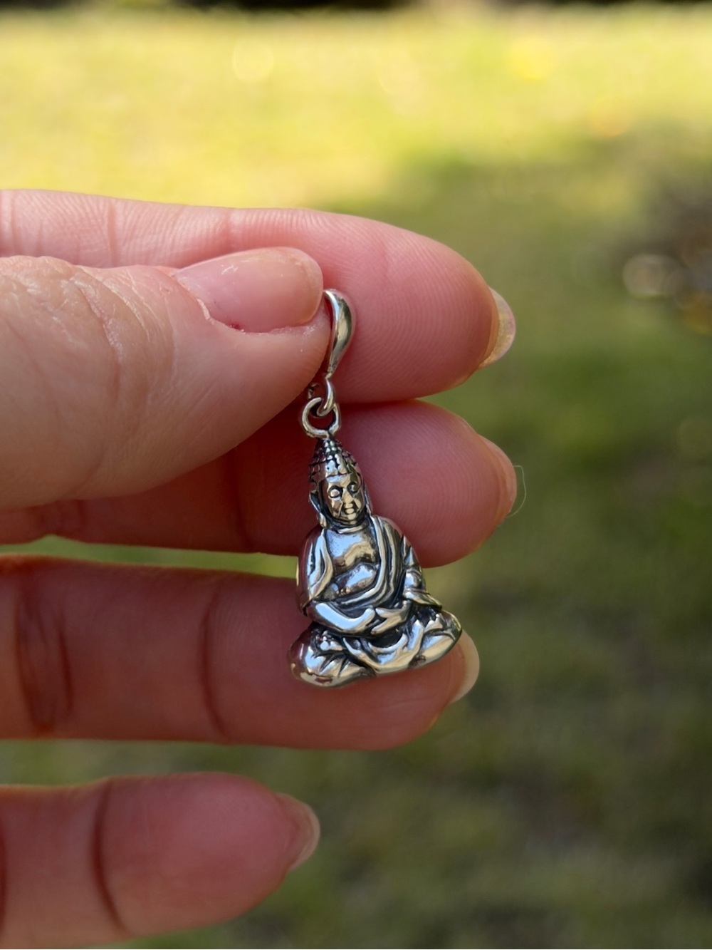 925 Sterling Silver Buddha Meditation Pendant